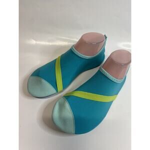 Fitkicks Shoes Womens XL Extra Large 10-11 Slip On Aqua Blue Yoga Dance Water